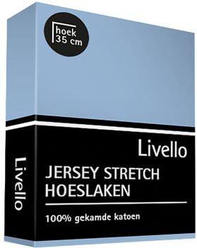 Hoeslaken Livello Jersey Stretch Pastel Blue