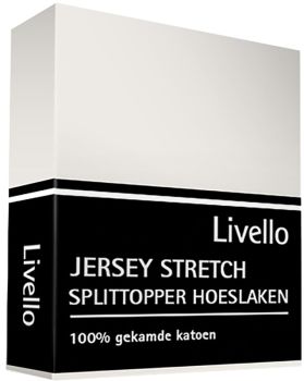 Splittopper Hoeslaken Livello Jersey Stretch Off White 