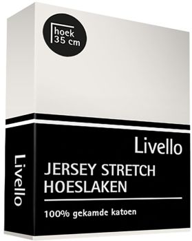 Hoeslaken Livello Jersey Stretch Off white 