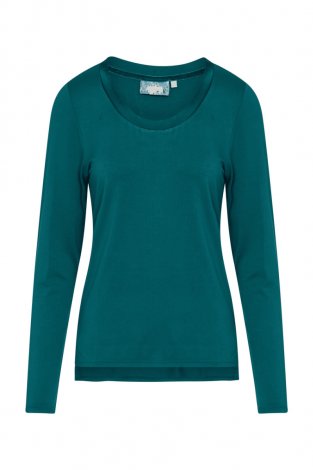 Top Lange Mouw Luyza Uni Deep Sea Blue