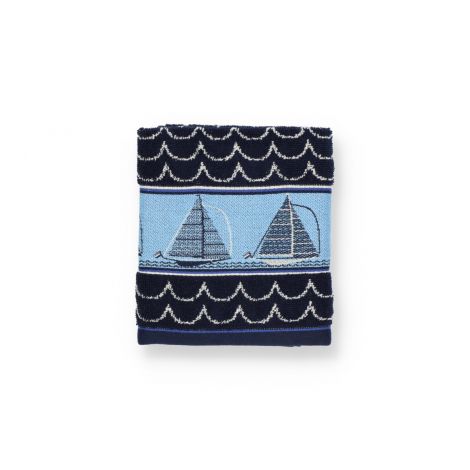 Keukendoek Bunzlau Castle Boat Dark Blue Topshot