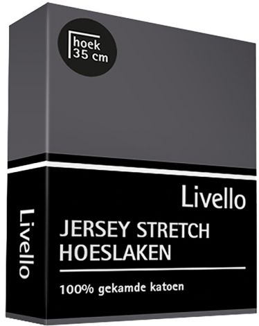 Hoeslaken Livello Jersey Stretch Donker Grijs