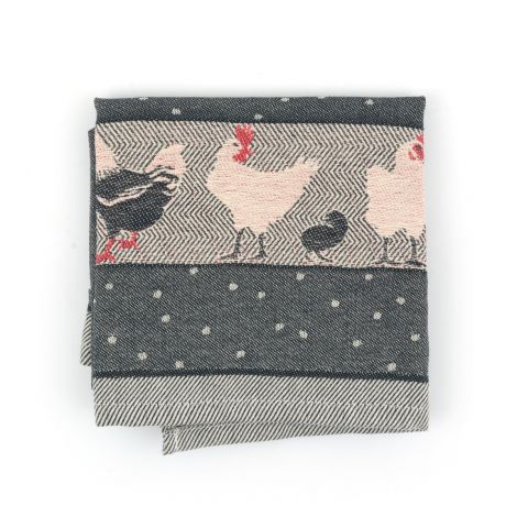 Keukendoek Bunzlau Castle Chickens Black 