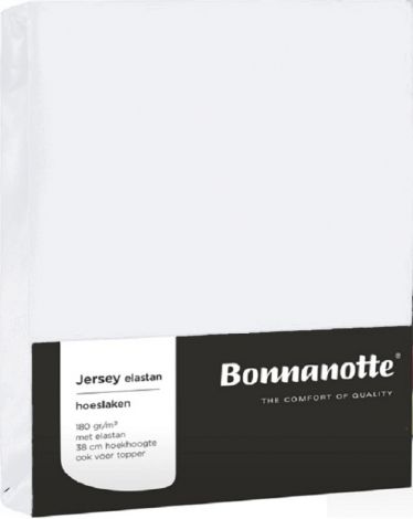 Hoeslaken (Topper) Bonnanotte Jersey Elastan Wit