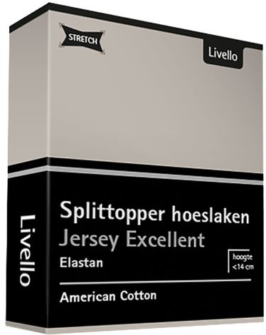 Splittopper Hoeslaken Livello Excellent Jersey Stone