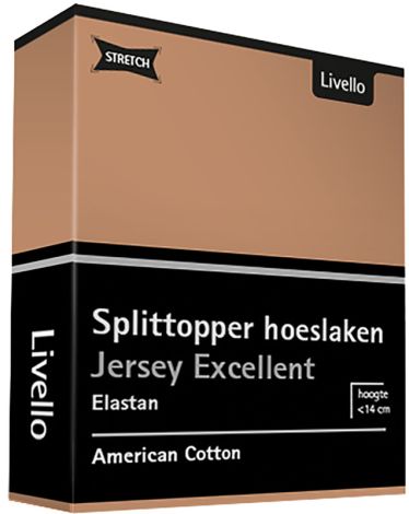 Splittopper Hoeslaken Livello Excellent Jersey Caramel