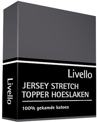 Topper Hoeslaken Livello Jersey Stretch Donker Grijs