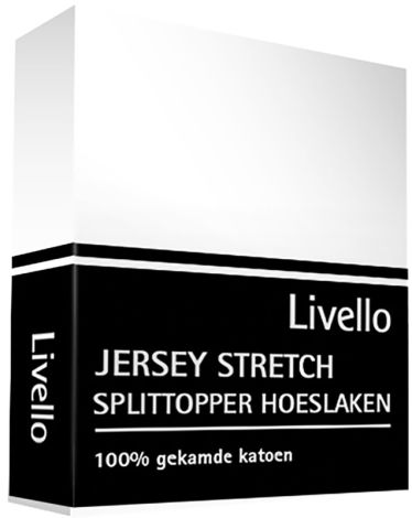 Splittopper Hoeslaken Livello Jersey Stretch Wit