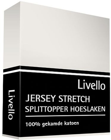 Splittopper Hoeslaken Livello Jersey Stretch Off White 