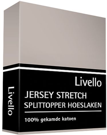 Splittopper Hoeslaken Livello Jersey Stretch Stone